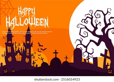 Flat background for halloween celebration