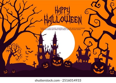 Flat background for halloween celebration