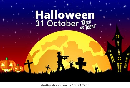 Flat background for Halloween celebration
