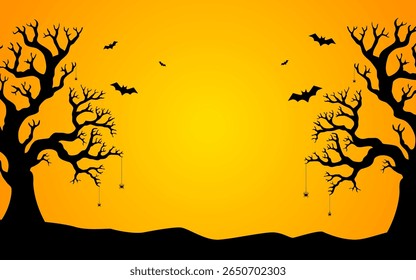 Fondo plano para la temporada de halloween. Ilustración vectorial.