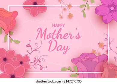 Flat background Happy Mother Day