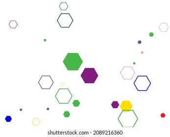 Flat background with hexagonal pattern. Vector illustration.