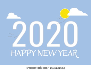 flat background illustration happy new year 2020