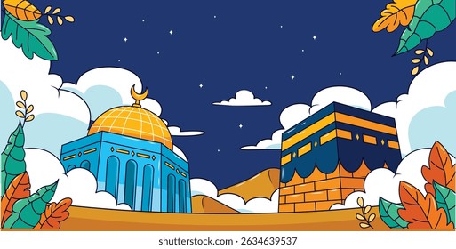 Flacher Hintergrund für Isra Miraj