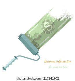 flat background with platen make bank note