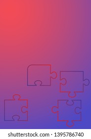 Flat background puzzle for concept design. Technology background. Vector illustration flat design. Business concept, idea, teamwork. Simple design background. Abstract background.