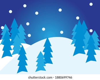 Flat background snowfall on christmas day
