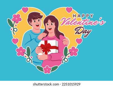 fondo plano para la celebración del día de San Valentín