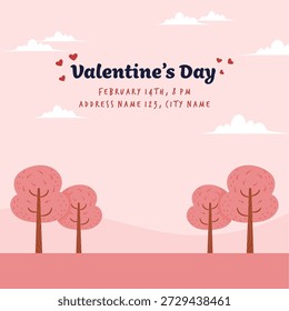 Flat background for valentine's day celebration