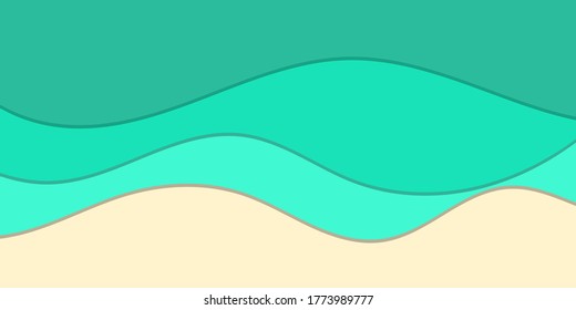 flat background with water wave design free vector