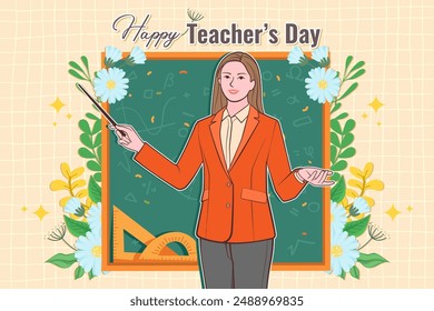 Fondo plano para el día mundial de los profesores.