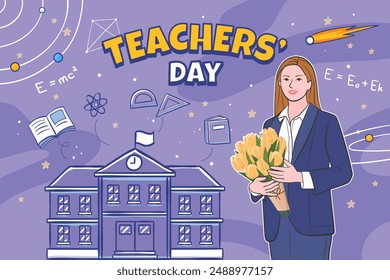 Fondo plano para el día mundial de los profesores.