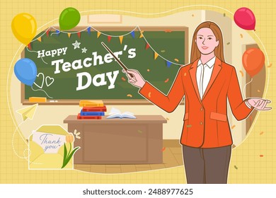 Flat background for world teachers day.
