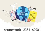 Flat background for world tourism day celebration