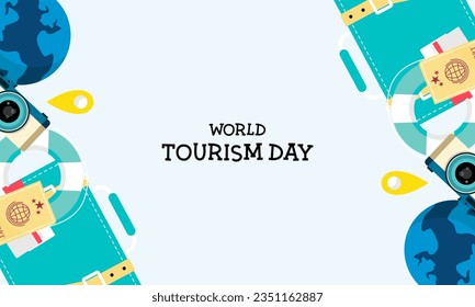 Fondo plano para la celebración del Día Mundial del Turismo