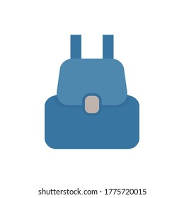 Flat backpack, bag icon, piece of cheese icon, vector illustration isolated on white background