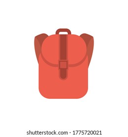 Flat backpack, bag icon, piece of cheese icon, vector illustration isolated on white background