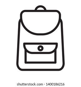 flat backpack icon symbol sign, vector, eps 10, line thickness can be adjusted