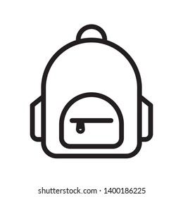 flat backpack icon symbol sign, vector, eps 10, line thickness can be adjusted