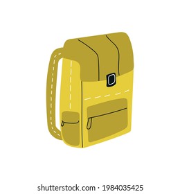Flat backpack illustration. Baggage, schoolbag, travel concept.