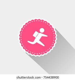 flat Backpacker running icon