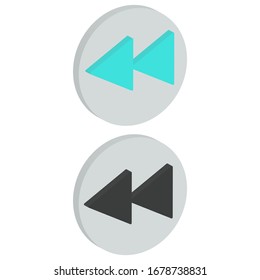 
Flat backward round background Icon in isometric style