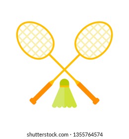 Flat badminton illustration. Sports equipment icon.