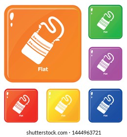 Flat bag icons set collection vector 6 color isolated on white background