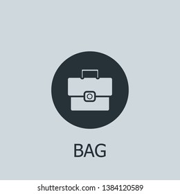 Flat bag vector icon. Bag illustration for web, mobile apps, design. Bag vector symbol.