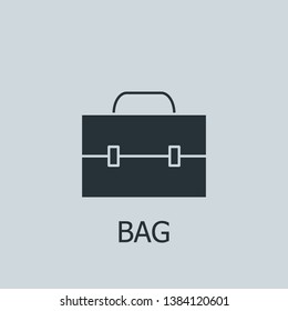 Flat bag vector icon. Bag illustration for web, mobile apps, design. Bag vector symbol.