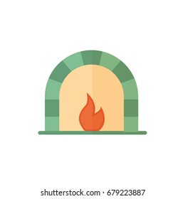 Flat bake icon. Vector illustration isolated on a white background. Simple color pictogram of bake.
