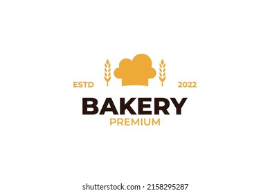 Flat bakery chef logo illustration design vector template