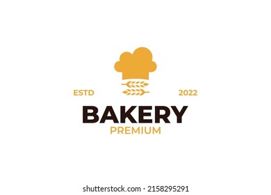 Flat bakery chef logo illustration design vector template