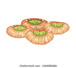 Flat baklava. Vector illustration on white background.