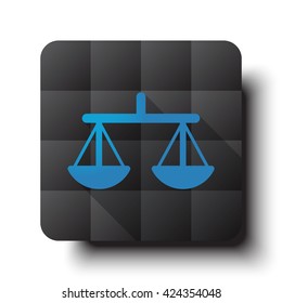 Flat Balance icon on black app button with drop shadow