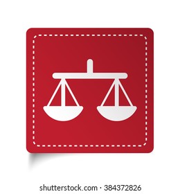 Flat Balance icon on red sticker