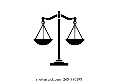 Ilustración vectorial de iconos de escala de balance plana.