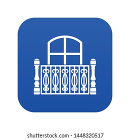 Flat balcony icon. Simple illustration of flat balcony vector icon for web