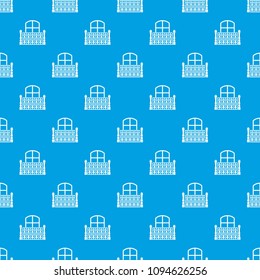 Flat balcony pattern vector seamless blue repeat for any use