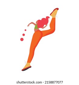 Flat ballet, illustration of a character with a disproportionate body