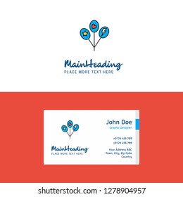 Flat Balloons Logo and Visiting Card Template. Busienss Concept Logo Design