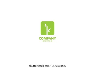 Flat bamboo logo design vector template illustration idea