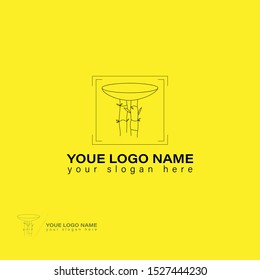 A flat bamboo tree logo