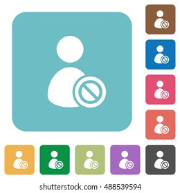 Flat Ban user icons on rounded square color backgrounds.