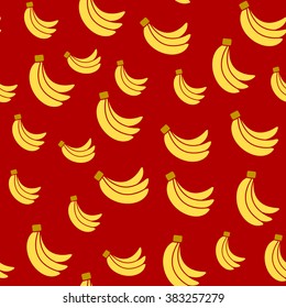 Flat banana back pattern seamless red