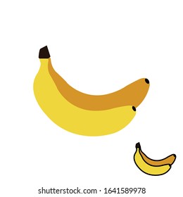 Flat banana image icon. Collection of vector clipart illustrations.