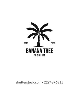 Flat banana tree logo design vector concept illustration idea
