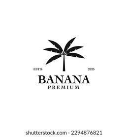 Flat banana tree logo design vector concept illustration idea