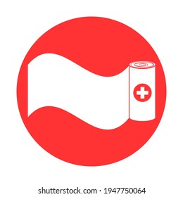 Flat bandage illustration. Simple filled bandage icon