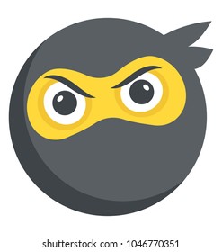 A flat bandit emoticon icon